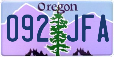 OR license plate 092JFA