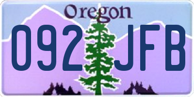 OR license plate 092JFB