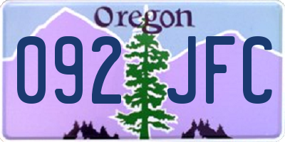 OR license plate 092JFC