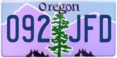 OR license plate 092JFD