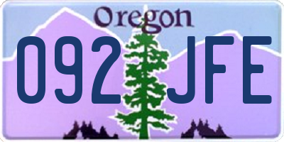 OR license plate 092JFE