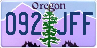 OR license plate 092JFF