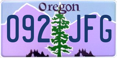 OR license plate 092JFG