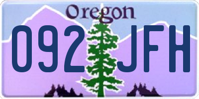 OR license plate 092JFH