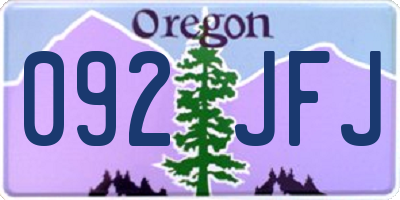 OR license plate 092JFJ