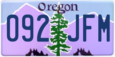 OR license plate 092JFM