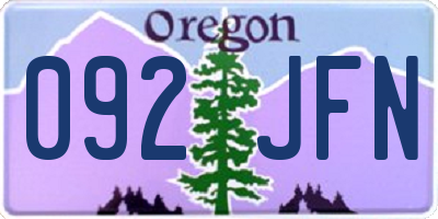 OR license plate 092JFN