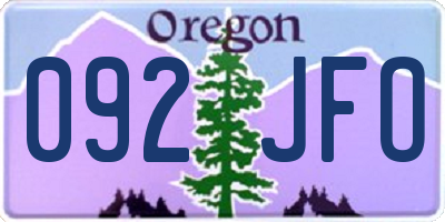 OR license plate 092JFO