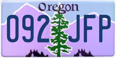OR license plate 092JFP