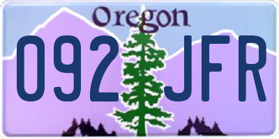 OR license plate 092JFR