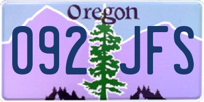 OR license plate 092JFS