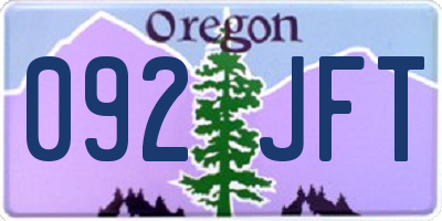 OR license plate 092JFT