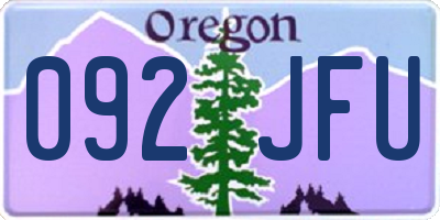 OR license plate 092JFU