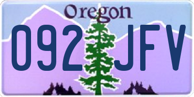 OR license plate 092JFV