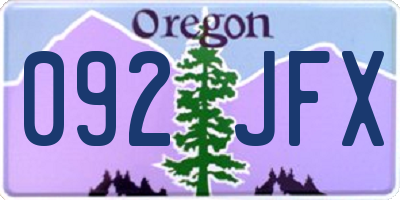 OR license plate 092JFX