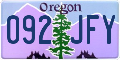 OR license plate 092JFY