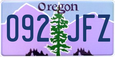OR license plate 092JFZ