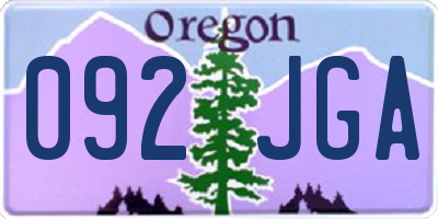OR license plate 092JGA