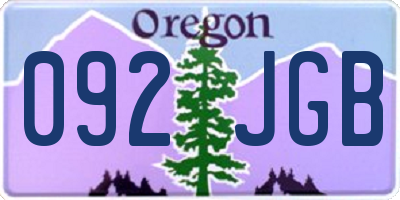 OR license plate 092JGB