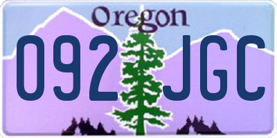 OR license plate 092JGC