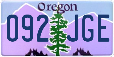 OR license plate 092JGE