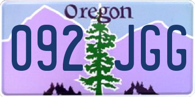 OR license plate 092JGG