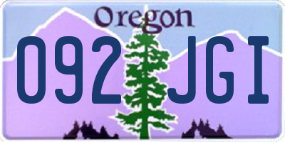 OR license plate 092JGI