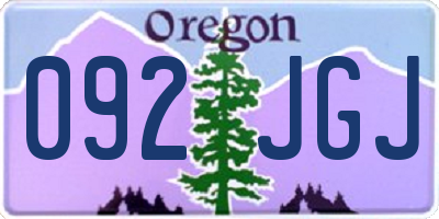 OR license plate 092JGJ