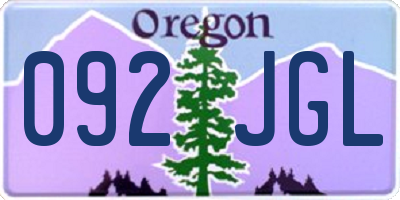 OR license plate 092JGL
