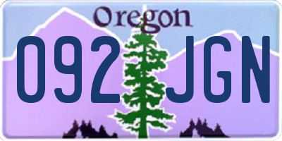 OR license plate 092JGN