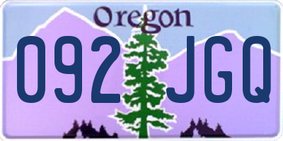 OR license plate 092JGQ