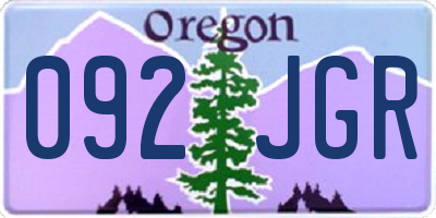 OR license plate 092JGR
