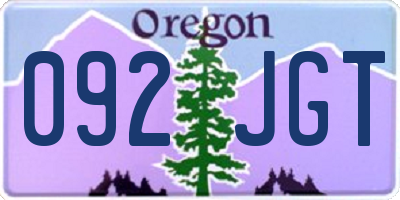 OR license plate 092JGT