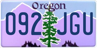 OR license plate 092JGU