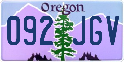 OR license plate 092JGV