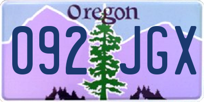OR license plate 092JGX
