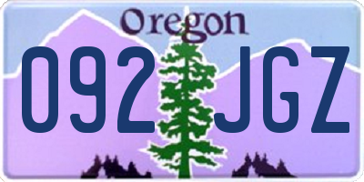 OR license plate 092JGZ