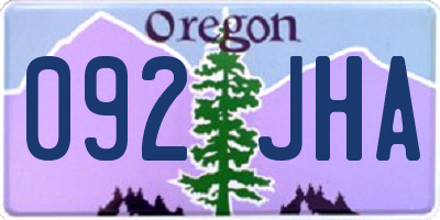 OR license plate 092JHA