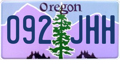 OR license plate 092JHH