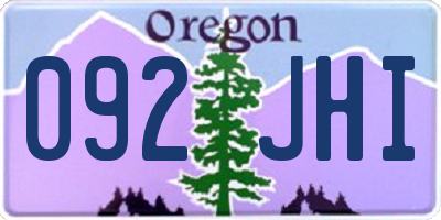 OR license plate 092JHI