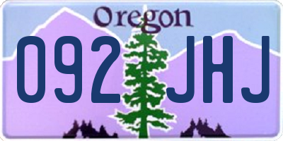 OR license plate 092JHJ