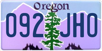 OR license plate 092JHO