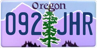 OR license plate 092JHR