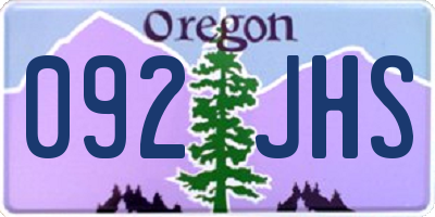 OR license plate 092JHS