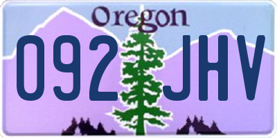 OR license plate 092JHV