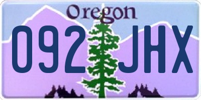 OR license plate 092JHX