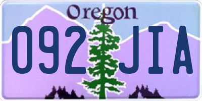OR license plate 092JIA