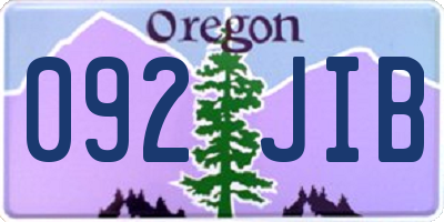 OR license plate 092JIB