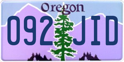 OR license plate 092JID