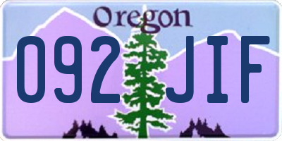 OR license plate 092JIF